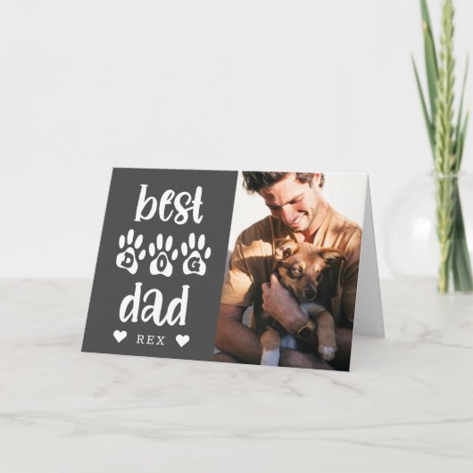 ドッグ最高のパパフォトタイポグラフィ カード (正面)