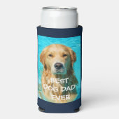 ドッグ最高のパパ写真 スリム缶クーラー (Seltzer正面)