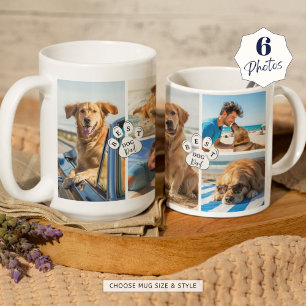 ドッグ最高のパパ6 Photo Collage Pawprint コーヒーマグカップ