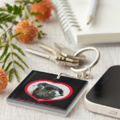 ドッグ最高のパパ、カスタムハート写真 キーホルダー (正面右)