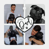 ドッグ最高のパパ |写真のコラージュ メタルオーナメント (正面)