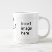 ドッグ最高のパパ |写真独身の手書き文字 ジャンボコーヒーマグカップ (右)