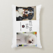 ドッグ最高のパパ | 2枚の写真手書き文字コーヒー アクセントクッション (正面(垂直))