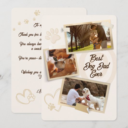 ドッグ最高のパパEverフォトホリデーカード カード (正面/裏面)