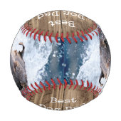 ドッグ最高のパパEver|バーンドウッドTwo Photo Father Day 野球ボール (裏面)