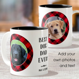 ドッグ最高のパパEver Photo Name Red ツートーンマグカップ