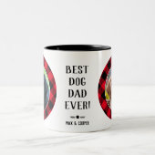ドッグ最高のパパEver Photo Name Red ツートーンマグカップ (中央)