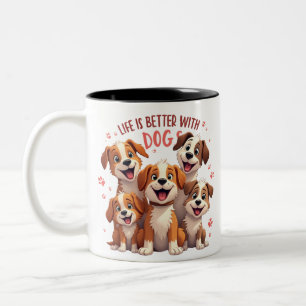 ドッグ最高のマグカップコーヒー愛好家かわいいマグカップ犬のギフト ツートーンマグカップ