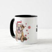 ドッグ最高の・マム・イー・クリスマス・アメリカのブルドッグ マグカップ (正面左)