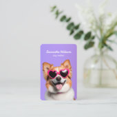 ドッグ歩くクリックグルーミングで名刺をチャット 名刺 (スタンド正面)