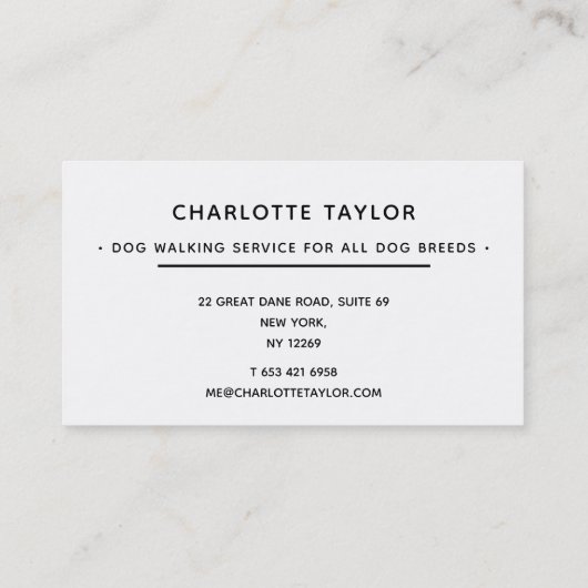 ドッグ歩くテーマカウト 名刺 (裏面)