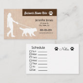 ドッグ歩く名刺、スケジュールオンバック 名刺 (正面/裏面)