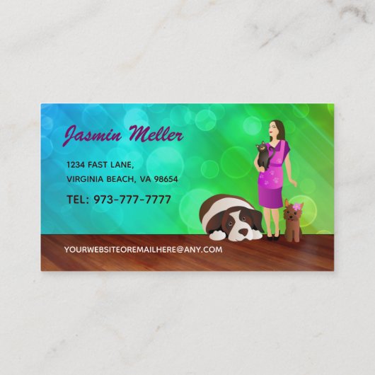 ドッグ歩く名刺 名刺 (裏面)