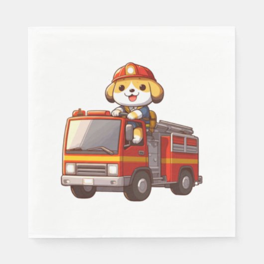 ドッグ消防士クラシックTシャツ(1) スタンダードランチョンナプキン (正面)