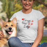 ドッグ熱狂するレディハートポープリント Tシャツ<br><div class="desc">このデザインはデジタルアートを通して作られたパーソナライズされた。クリックそのボタンと色を変えカスタマイズて、名前やイニシャルや単語を追加することによお気に入りのって作られた。私は連絡colorflowcreations@gmail.comで私はもし、このデザインを別の製品に持つ必要がある。オリジナル抽象芸術絵画アクリルをwww.etsy.com/shop/colorflowartで購入。www.facebook.com/colorflowcreations、www.instagram.com/colorflowcreations、www.twitter.com/colorflowart、後を追およびwww.pinterest.com/colorflowcreationsで自分の創造や自分の情報を見る。</div>