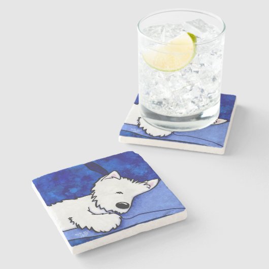 ドッグ疲れウェスティーストーンコースター ストーンコースター (横)