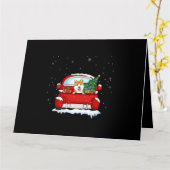 ドッグ秋田乗りレッドトラッククリスマスパジャマクリスマス値リスト カード (黄色い花)