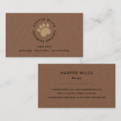 ドッグ素朴グルーミングの手摺クラフト名刺 名刺 (正面/裏面)