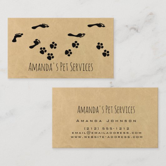 ドッグ素朴シッターPETサービスグルーミングポーパス 名刺 (正面/裏面)