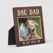ドッグ素朴パーソナライズされたパパ写真 フォトプラーク (正面)