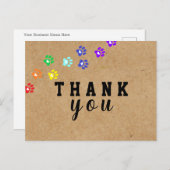 ドッグ素朴レインボーポーカスタムドThank youポストカード ポストカード (正面/裏面)