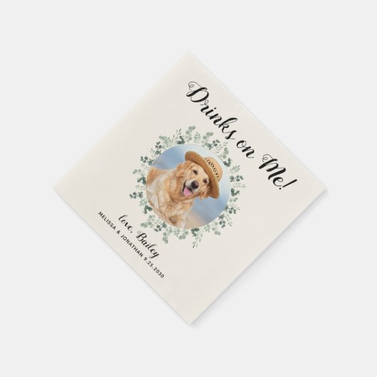 ドッグ結婚のカスタムカクテル スタンダードカクテルナプキン (角)
