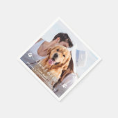 ドッグ結婚のカスタムフォトカクテル スタンダードカクテルナプキン (角)