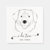 ドッグ結婚はゴールデンリトリパーソナライズされたーバー スタンダードカクテルナプキン (正面)