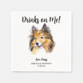 ドッグ結婚ズカクテルナプキン スタンダードカクテルナプキン (正面)