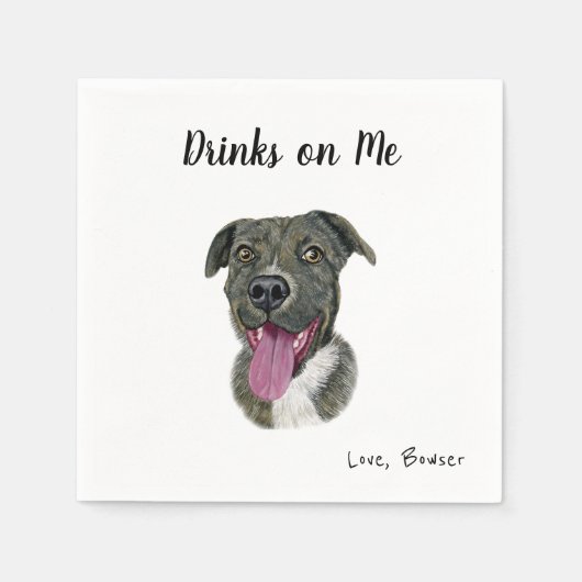 ドッグ結婚ズカクテルナプキン スタンダードカクテルナプキン (正面)