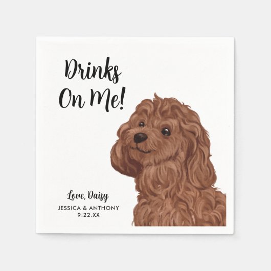 ドッグ結婚ズカクテルナプキン スタンダードカクテルナプキン (正面)