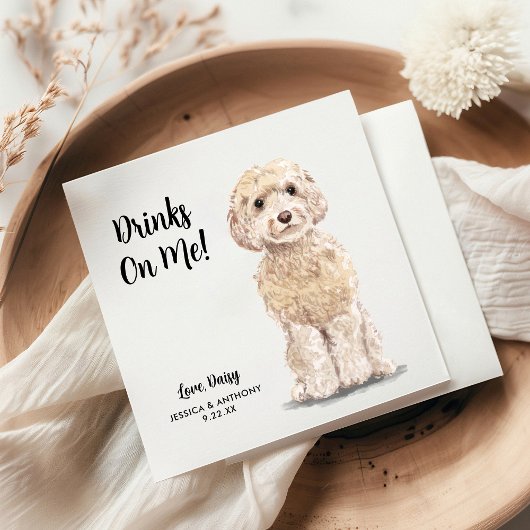 ドッグ結婚ズカクテルナプキン スタンダードカクテルナプキン