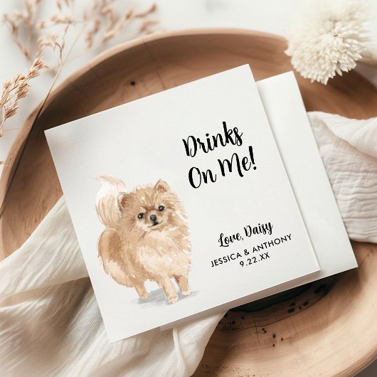 ドッグ結婚ズカクテルナプキン スタンダードカクテルナプキン