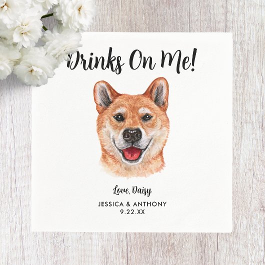 ドッグ結婚ズカクテルナプキン スタンダードカクテルナプキン