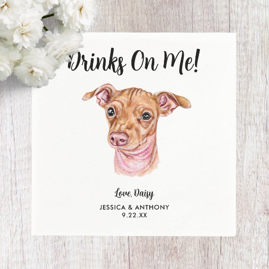 ドッグ結婚ズカクテルナプキン スタンダードカクテルナプキン