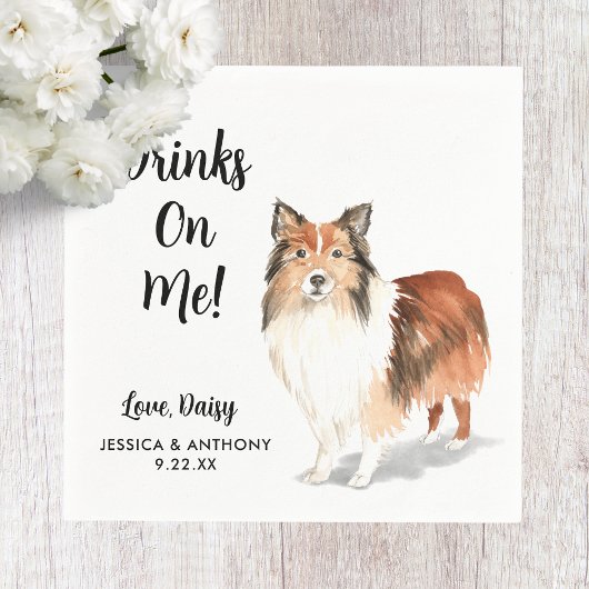 ドッグ結婚ズカクテルナプキン スタンダードカクテルナプキン