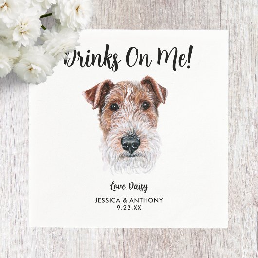 ドッグ結婚ズカクテルナプキン スタンダードカクテルナプキン