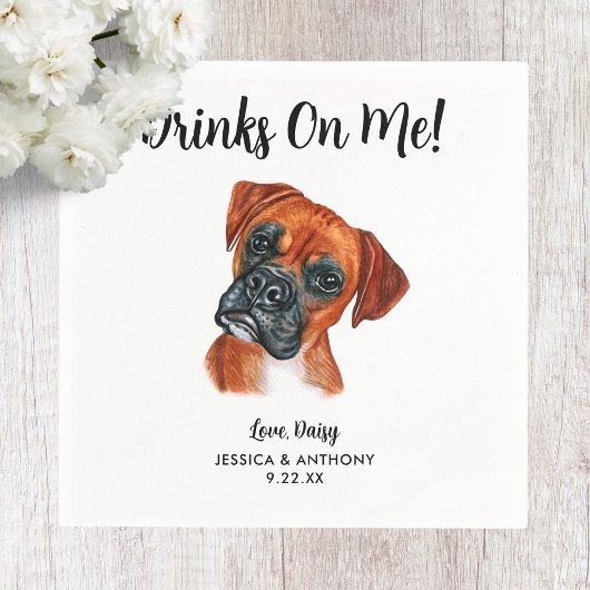 ドッグ結婚ズカクテルナプキン スタンダードカクテルナプキン