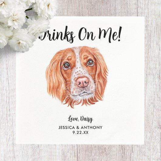 ドッグ結婚ズカクテルナプキン スタンダードカクテルナプキン