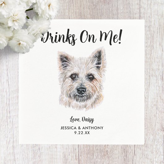 ドッグ結婚ズカクテルナプキン スタンダードカクテルナプキン