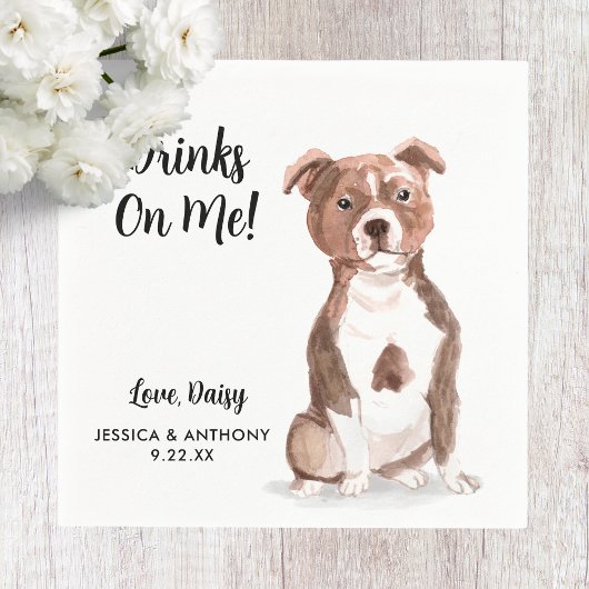 ドッグ結婚ズカクテルナプキン スタンダードカクテルナプキン