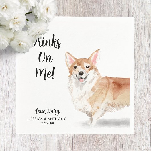 ドッグ結婚ズカクテルナプキン スタンダードカクテルナプキン