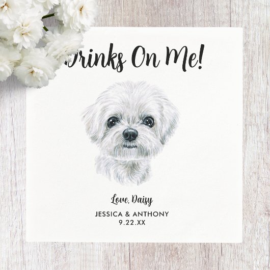 ドッグ結婚ズカクテルナプキン スタンダードカクテルナプキン