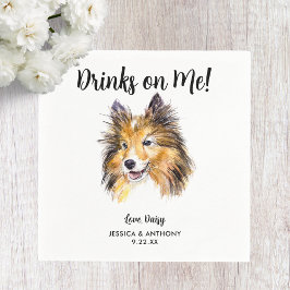 ドッグ結婚ズカクテルナプキン スタンダードカクテルナプキン