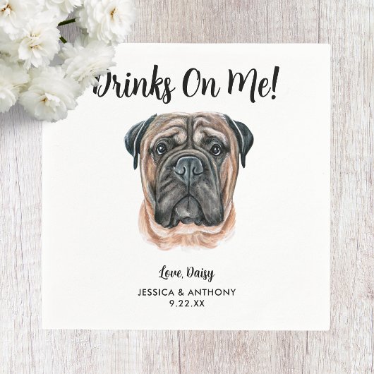 ドッグ結婚ズカクテルナプキン スタンダードカクテルナプキン