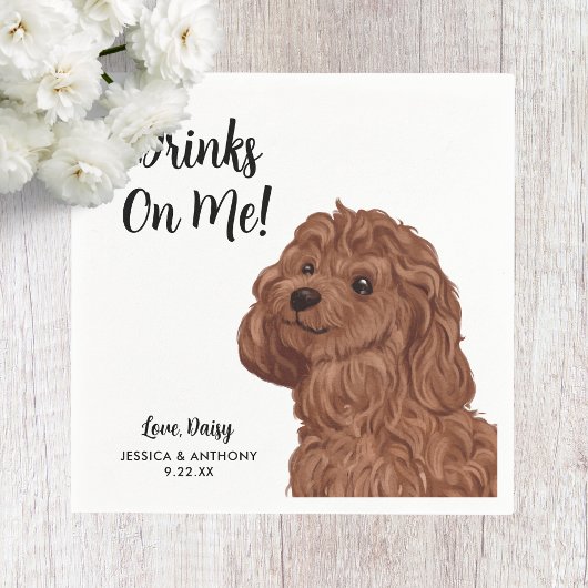 ドッグ結婚ズカクテルナプキン スタンダードカクテルナプキン