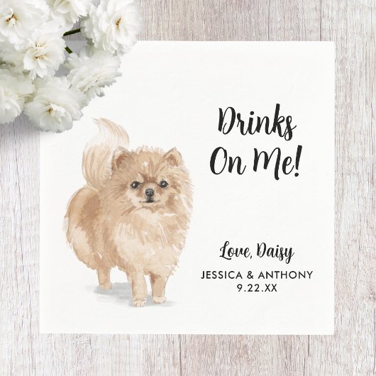 ドッグ結婚ズカクテルナプキン スタンダードカクテルナプキン