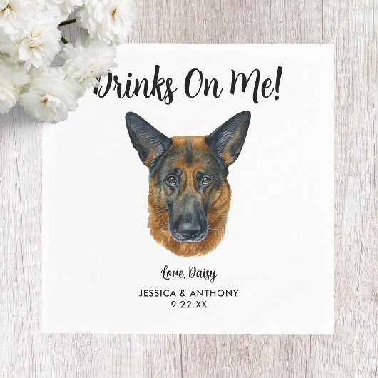 ドッグ結婚ズカクテルナプキン スタンダードカクテルナプキン