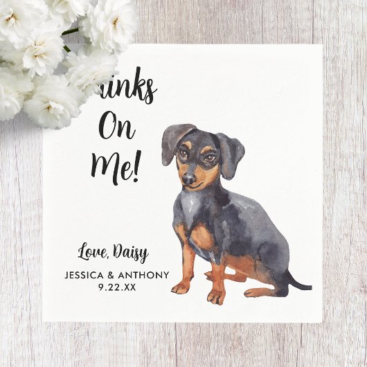 ドッグ結婚ズカクテルナプキン スタンダードカクテルナプキン