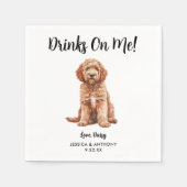 ドッグ結婚ズカクテルナプキン スタンダードカクテルナプキン (正面)